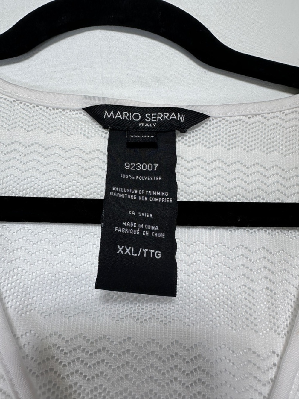 Mario Serrani Italy Lace Knit Beach Cover Up White Textured V Neck Size XXL - Picture 4 of 6